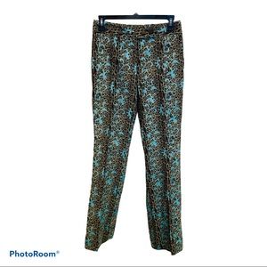 Etcetera‎ Animal Print Pants Bootcut Blue & Black Size 0